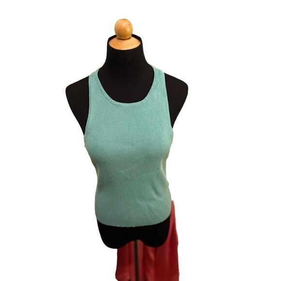 House of Harlow 1960 Tops - HOUSE OF HARLOW 1960 TURQUOISE RIBBED TANK TOP SIZE LARGE